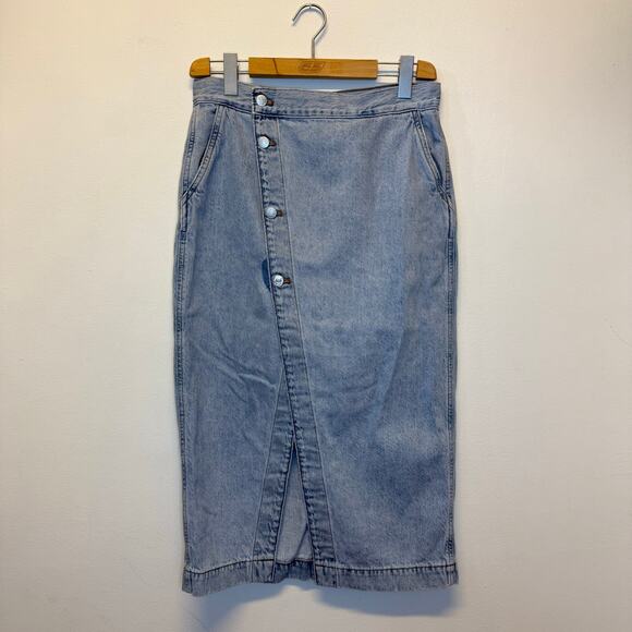 Madewell Wrap Denim Midi Skirt Size 28 Asymmetric
Buttons - Picture 1 of 8